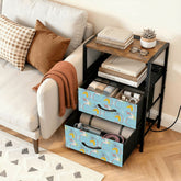 Kate McEnroe New York Atomic 50s Boomerang Starburst Mid Century Modern 2 Drawer Nightstand Charging StationNightStandsORXs01rdjj