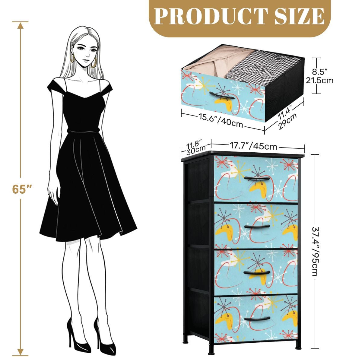 Kate McEnroe New York Atomic 50s Boomerang Starburst Mid Century Modern 4 Drawer DresserDressershID5fUyskt