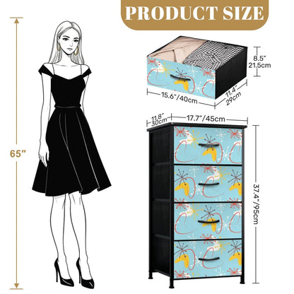 Kate McEnroe New York Atomic 50s Boomerang Starburst Mid Century Modern 4 Drawer DresserDressershID5fUyskt