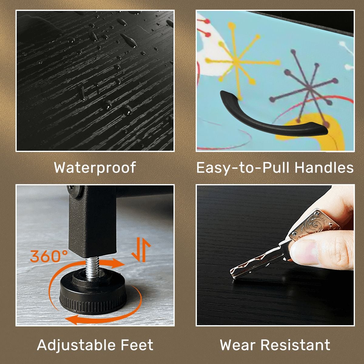 Kate McEnroe New York Atomic 50s Boomerang Starburst Mid Century Modern 4 Drawer DresserDressershID5fUyskt