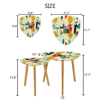 Kate McEnroe New York Atomic Age Bar Lounge Design Nesting Tables, Mid Century Modern Cocktail Party FurnitureNesting TablesBSsPPlDKLC