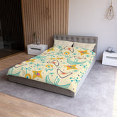 Kate McEnroe New York Atomic Age Boomerang Duvet Cover, 1950s Mid Century Modern Bedding in Cream, Aqua and Mustard - KM13849923Duvet Covers26772420656914812653