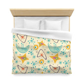 Kate McEnroe New York Atomic Age Boomerang Duvet Cover, 1950s Mid Century Modern Bedding in Cream, Aqua and Mustard - KM13849923Duvet Covers26772420656914812653