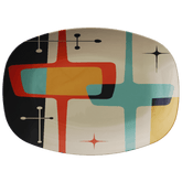 Kate McEnroe New York Atomic Age Geometric Serving Platter, Retro Mid Century Modern DishServing Platters