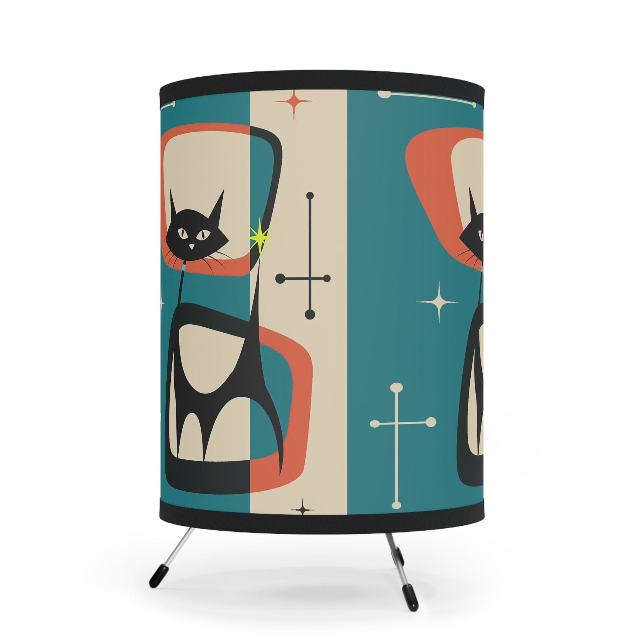 Kate McEnroe New York Atomic Black Cat Mid Century Modern Tripod LampLamps22354496605361167702