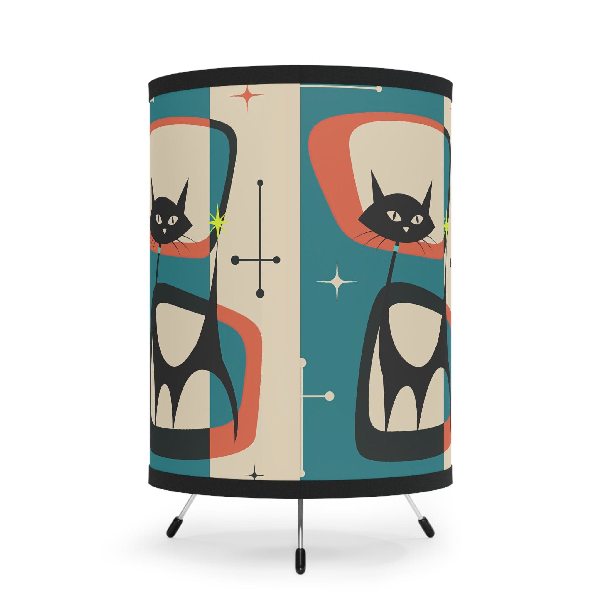 Kate McEnroe New York Atomic Black Cat Mid Century Modern Tripod LampLamps22354496605361167702