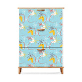 Kate McEnroe New York Atomic Blue Boomerang Starburst Retro Mid Century Modern Shoe CabinetShoe StorageI4pR6qOO8F