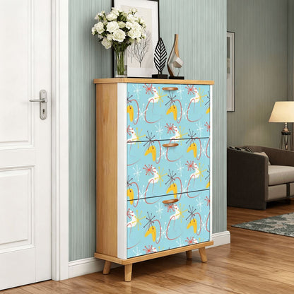 Kate McEnroe New York Atomic Blue Boomerang Starburst Retro Mid Century Modern Shoe CabinetShoe StorageI4pR6qOO8F