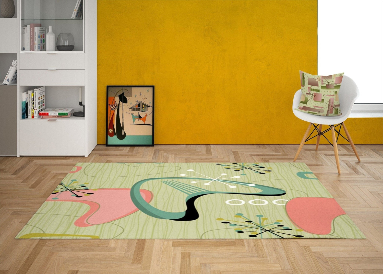 Kate McEnroe New York Atomic Boomerang Mid Century Modern Area RugRugs18774938132495502390