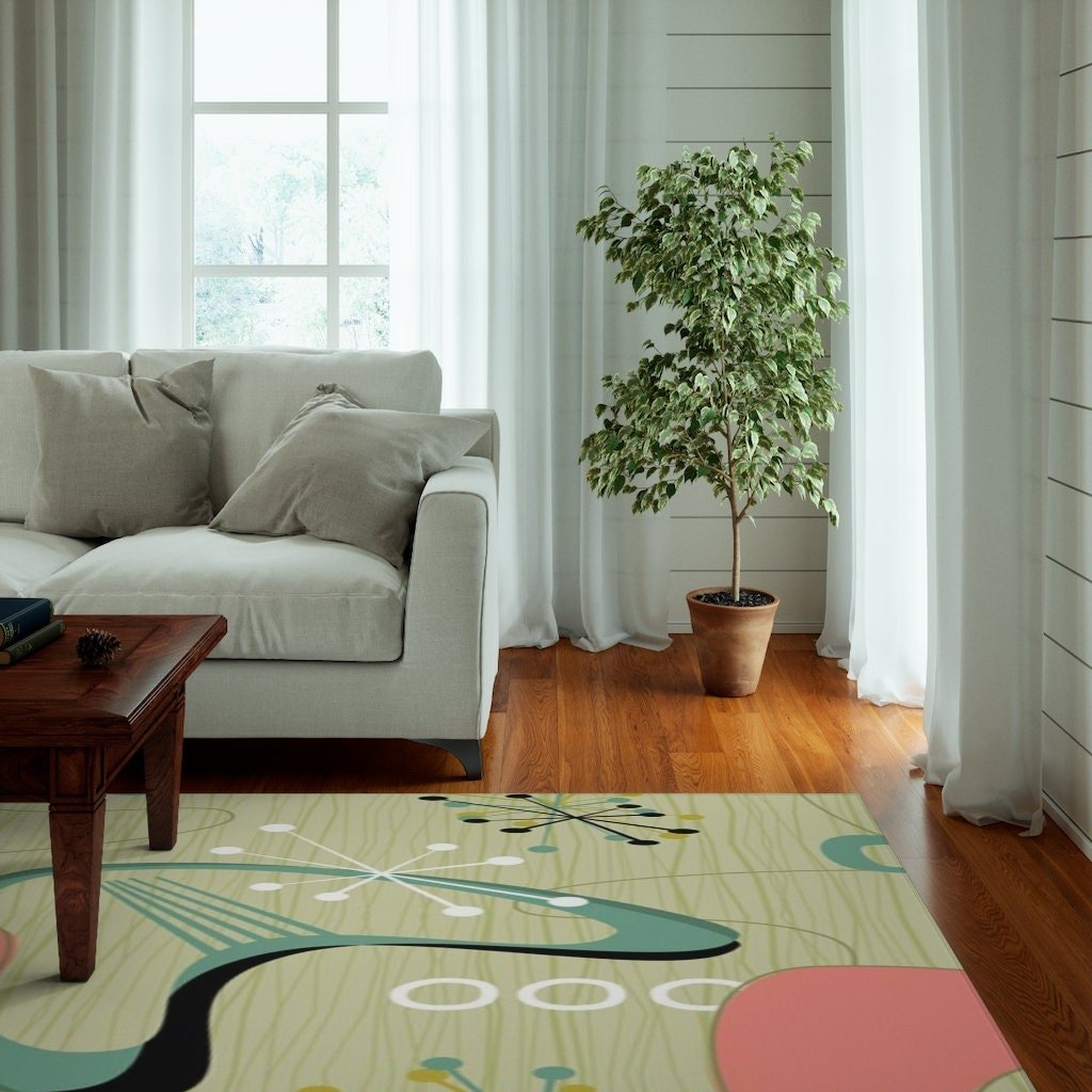 Kate McEnroe New York Atomic Boomerang Mid Century Modern Area RugRugs18774938132495502390