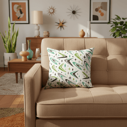 Kate McEnroe New York Atomic Boomerang Mid Century Modern Retro Throw PillowThrow Pillows13655234473010598114