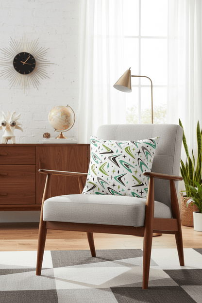 Kate McEnroe New York Atomic Boomerang Mid Century Modern Retro Throw PillowThrow Pillows13655234473010598114