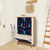 Kate McEnroe New York Atomic Boomerang Mid Century Modern Shoe Cabinet, Retro Starburst Storage UnitShoe Storagey3qqdjGvMS