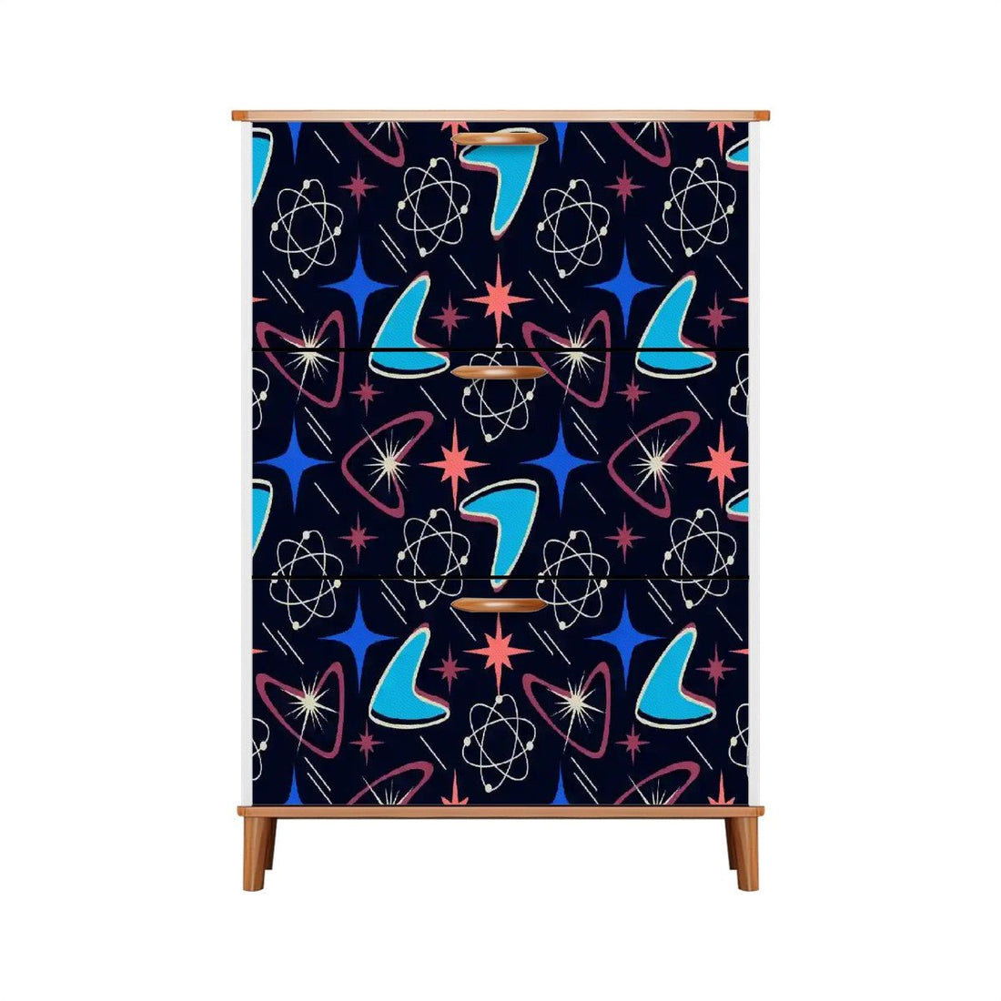 Kate McEnroe New York Atomic Boomerang Mid Century Modern Shoe Cabinet, Retro Starburst Storage UnitShoe Storagey3qqdjGvMS