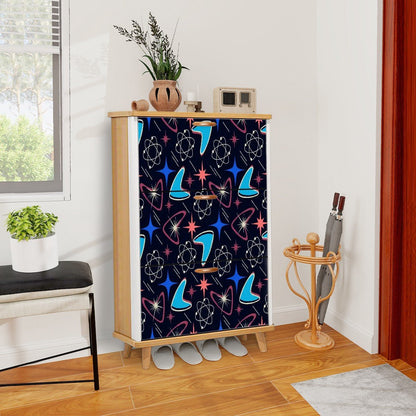 Kate McEnroe New York Atomic Boomerang Mid Century Modern Shoe Cabinet, Retro Starburst Storage UnitShoe Storagey3qqdjGvMS
