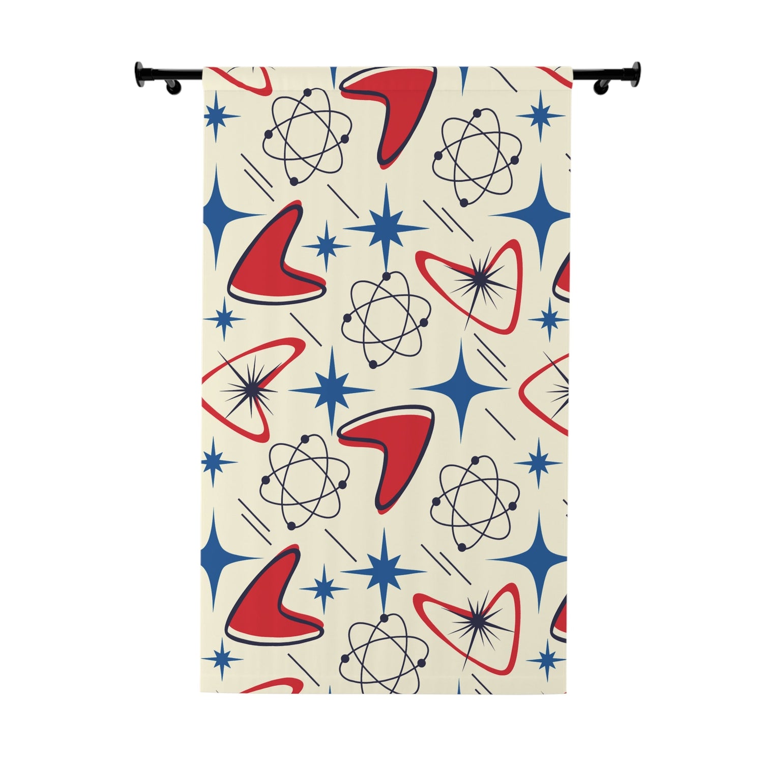 Kate McEnroe New York Atomic Boomerang Mid Century Modern Window CurtainsWindow CurtainsW3D-ATO-RED-BO1