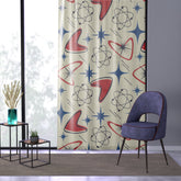 Kate McEnroe New York Atomic Boomerang Mid Century Modern Window CurtainsWindow CurtainsW3D-ATO-RED-BO1