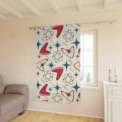 Kate McEnroe New York Atomic Boomerang Mid Century Modern Window CurtainsWindow CurtainsW3D-ATO-RED-BO1