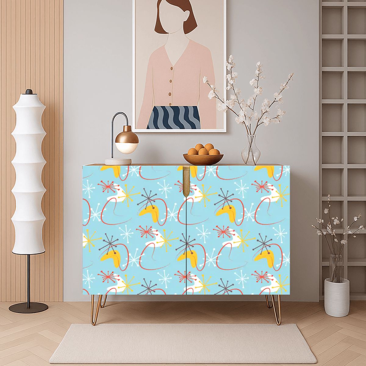 Kate McEnroe New York Atomic Boomerang Retro Starburst Mid Century Modern Storage CabinetStorage CabinetsUlrOgQibgj