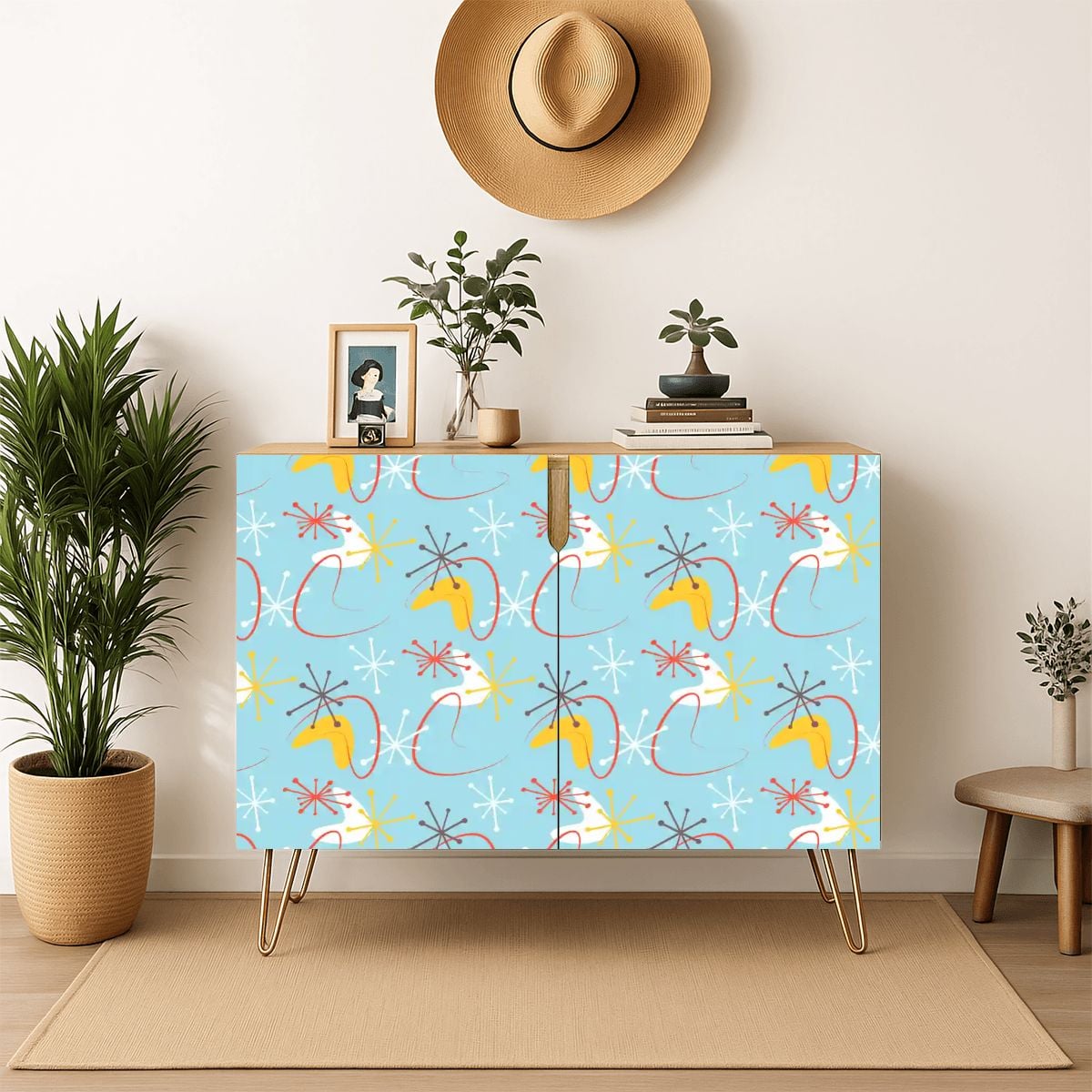 Kate McEnroe New York Atomic Boomerang Retro Starburst Mid Century Modern Storage CabinetStorage CabinetsUlrOgQibgj