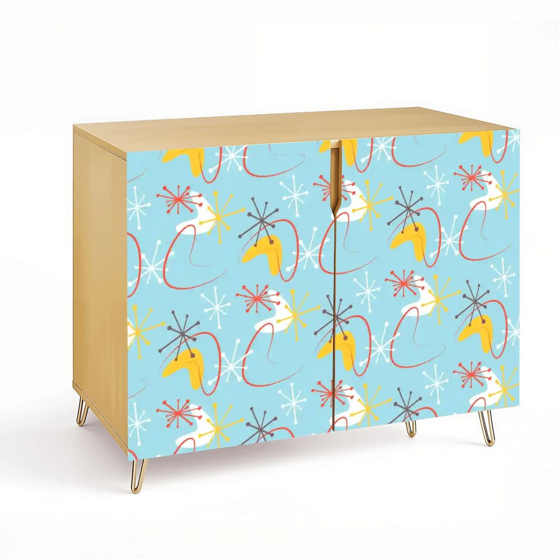 Kate McEnroe New York Atomic Boomerang Retro Starburst Mid Century Modern Storage CabinetStorage CabinetsUlrOgQibgj