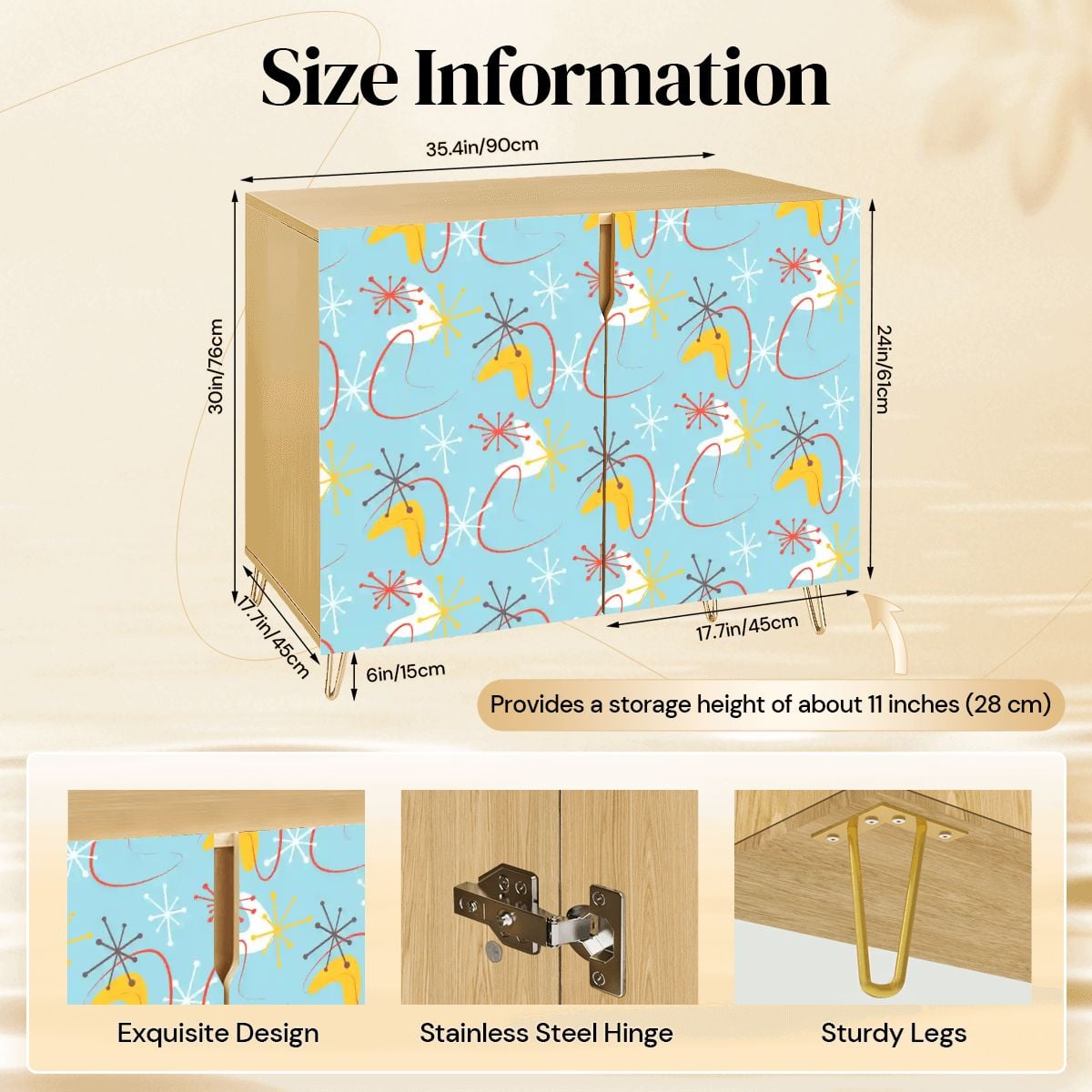 Kate McEnroe New York Atomic Boomerang Retro Starburst Mid Century Modern Storage CabinetStorage CabinetsUlrOgQibgj
