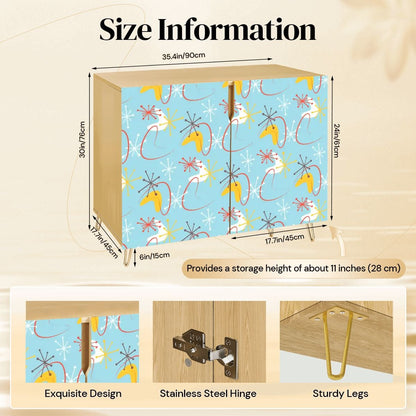 Kate McEnroe New York Atomic Boomerang Retro Starburst Mid Century Modern Storage CabinetStorage CabinetsUlrOgQibgj