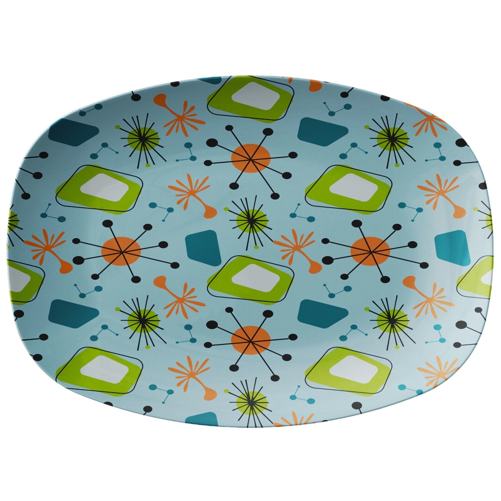 Kate McEnroe New York Atomic Boomerang Serving Platter, Teal, Mint Green Mid Century Modern TrayServing Platters9727