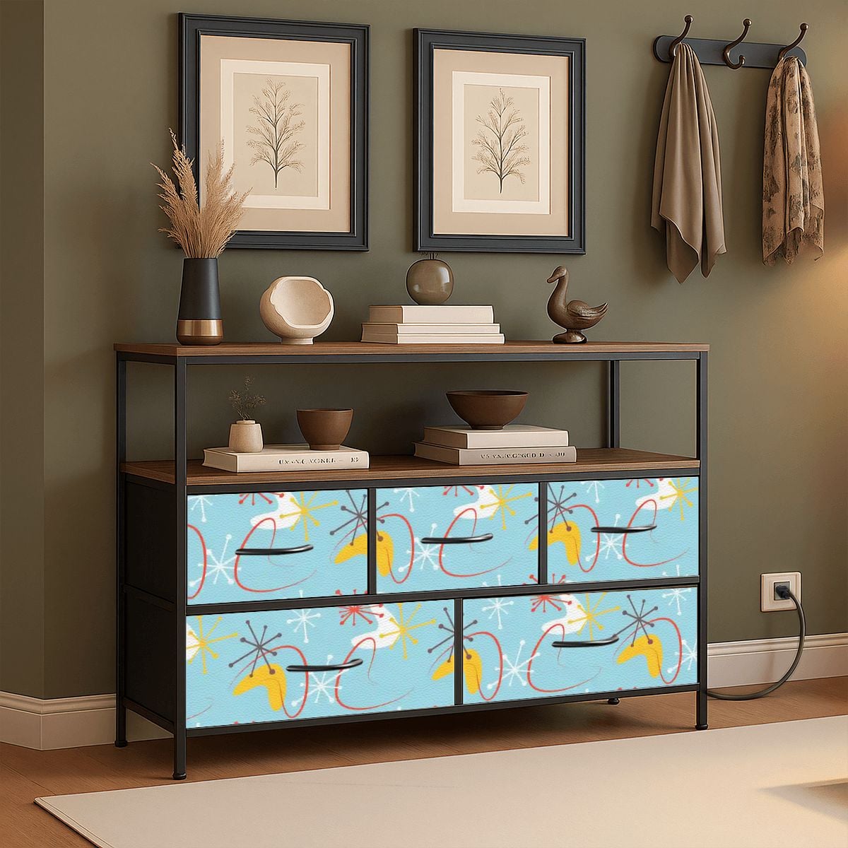 Kate McEnroe New York Atomic Boomerang Starburst TV Stand Retro Mid Century Modern StorageTV StandsG8BsA6dNjA