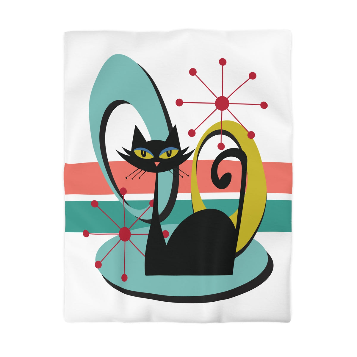Kate McEnroe New York Atomic Cat 1950s Mid Century Modern Starburst Duvet CoverDuvet Covers12637121585118283526