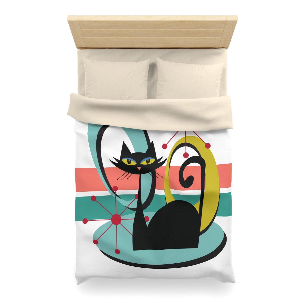 Kate McEnroe New York Atomic Cat 1950s Mid Century Modern Starburst Duvet CoverDuvet Covers15131855638340074328
