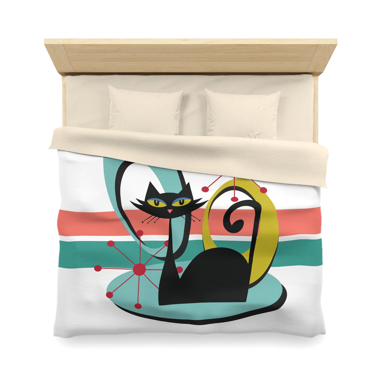 Kate McEnroe New York Atomic Cat 1950s Mid Century Modern Starburst Duvet CoverDuvet Covers15131855638340074328