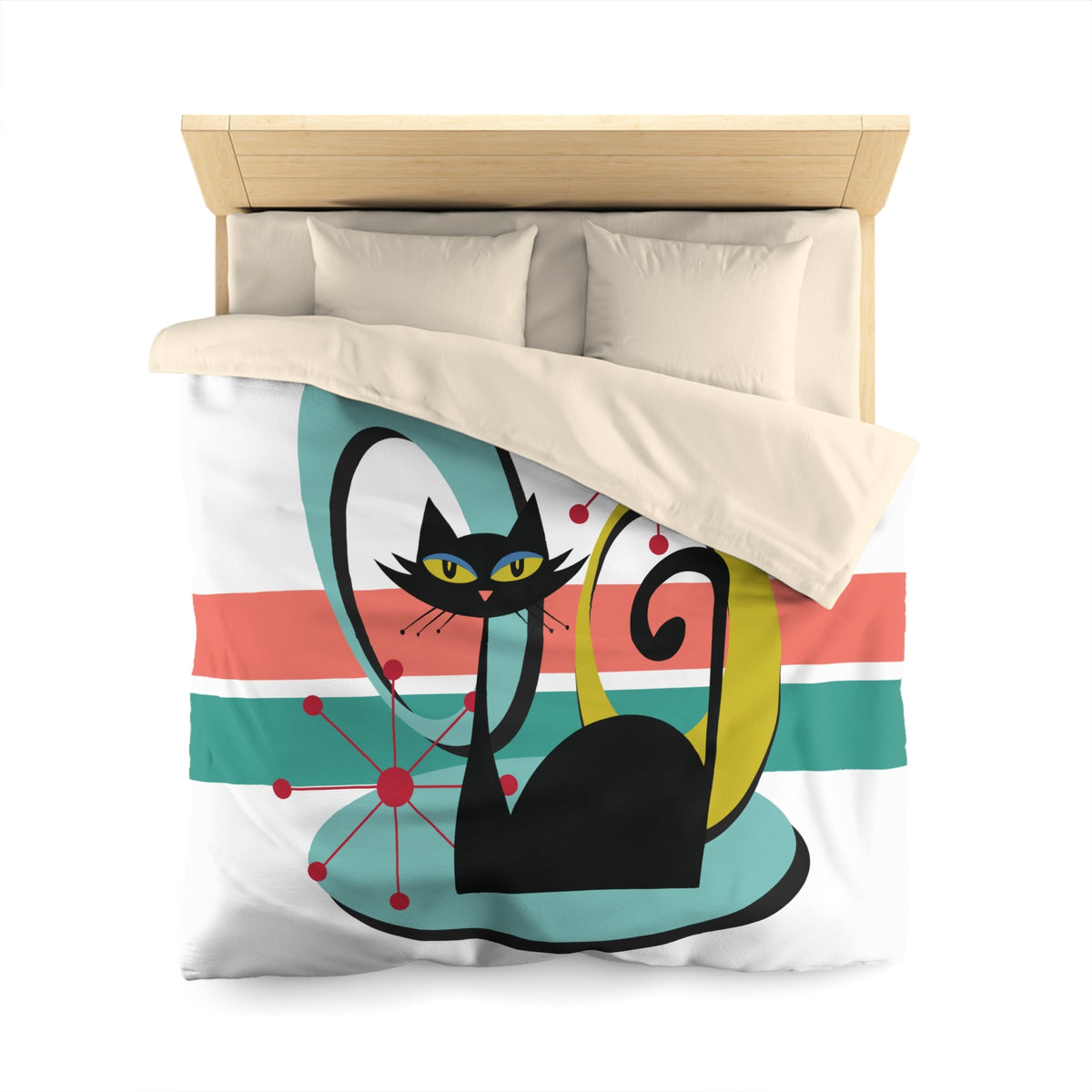 Kate McEnroe New York Atomic Cat 1950s Mid Century Modern Starburst Duvet CoverDuvet Covers15131855638340074328
