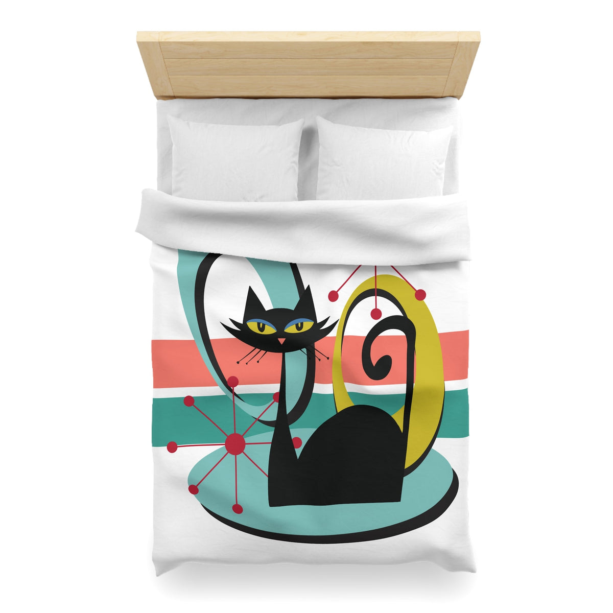 Kate McEnroe New York Atomic Cat 1950s Mid Century Modern Starburst Duvet CoverDuvet Covers15131855638340074328