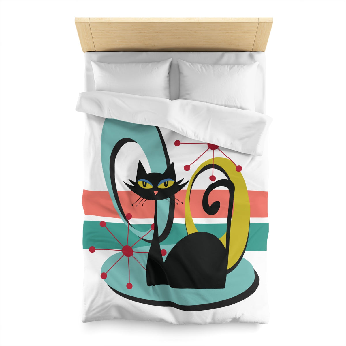 Kate McEnroe New York Atomic Cat 1950s Mid Century Modern Starburst Duvet CoverDuvet Covers15131855638340074328