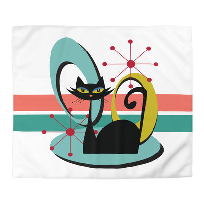 Kate McEnroe New York Atomic Cat 1950s Mid Century Modern Starburst Duvet CoverDuvet Covers20473733432951868042