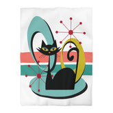 Kate McEnroe New York Atomic Cat 1950s Mid Century Modern Starburst Duvet CoverDuvet Covers24043413330151108593