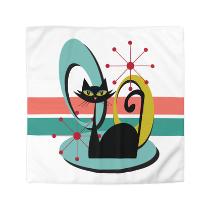 Kate McEnroe New York Atomic Cat 1950s Mid Century Modern Starburst Duvet CoverDuvet Covers25538298694065673126