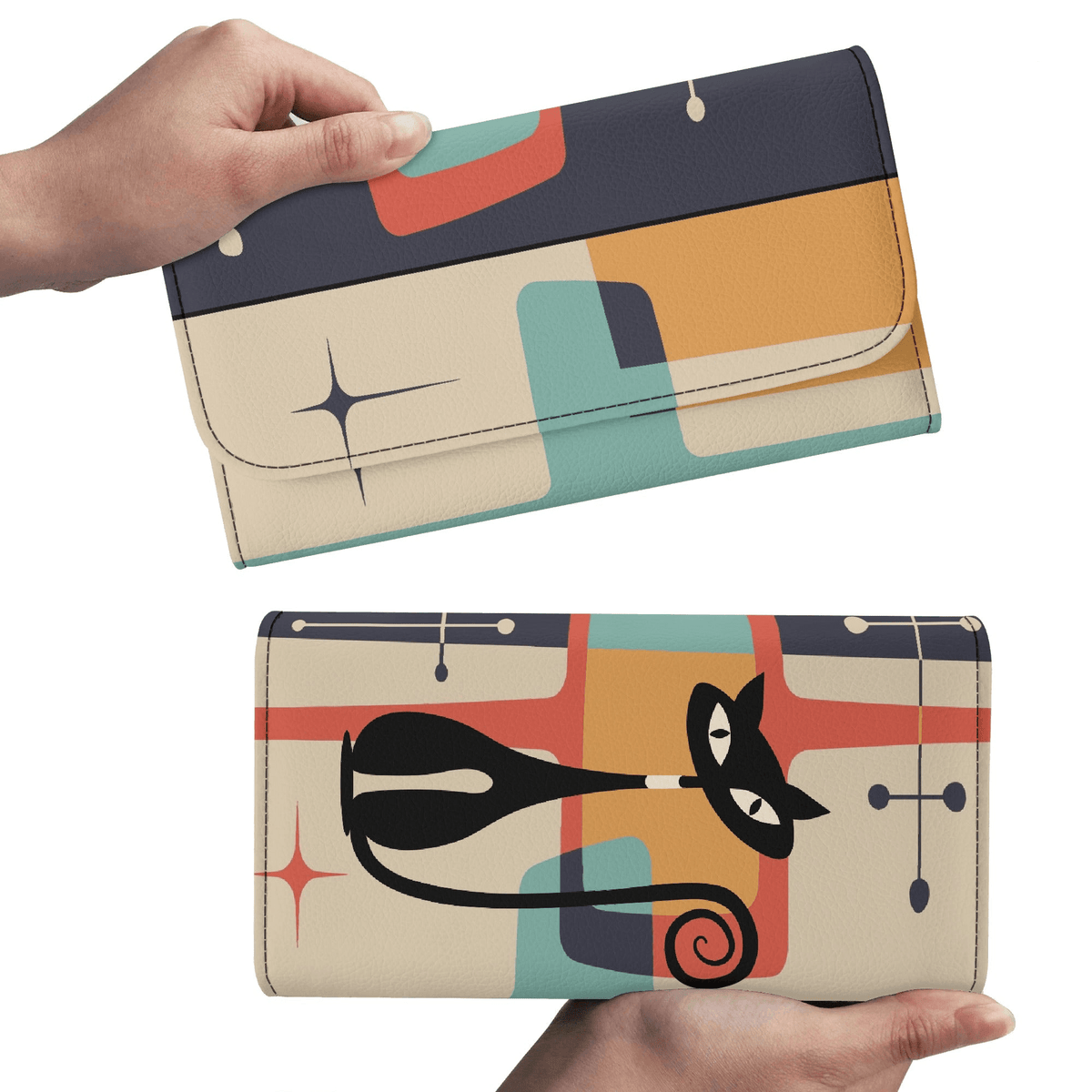 Kate McEnroe New York Atomic Cat 50s Mid Century Modern Trifold Clutch WalletWalletsY5E8GMVN-1