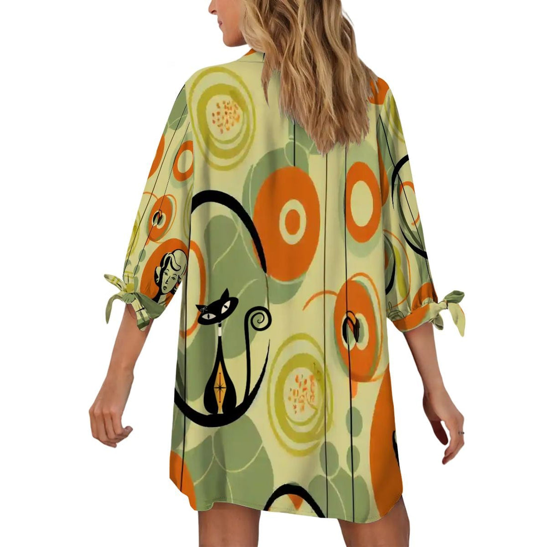 Kate McEnroe New York Atomic Cat 60s Mid Century Modern Retro Beach Cover Up ShirtSwimsuits Cover UpsvXomgwTfBj
