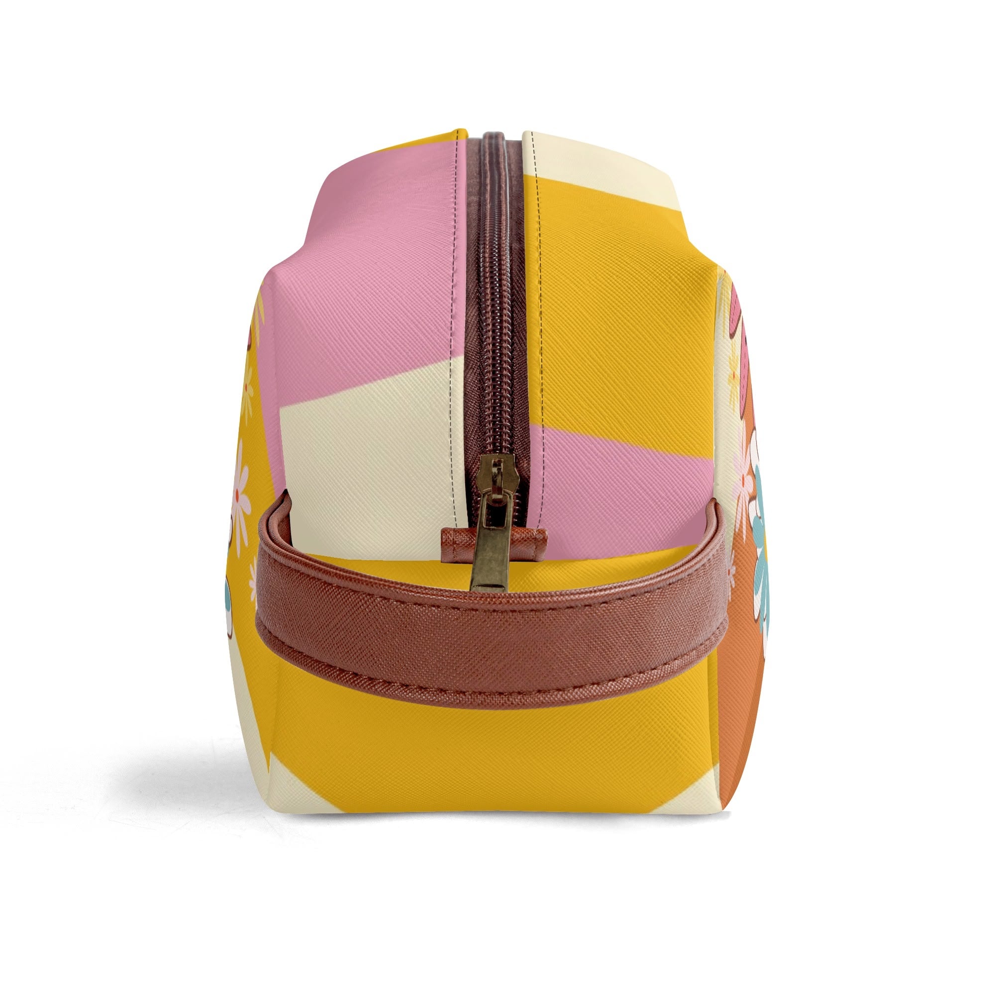 Kate McEnroe New York Atomic Cat 70s Flower Power Toiletry Bag, Retro Groovy Dopp Kit, Mid Century Modern Travel OrganizerCosmetic &amp; Toiletry BagsWLXV55XW - 1
