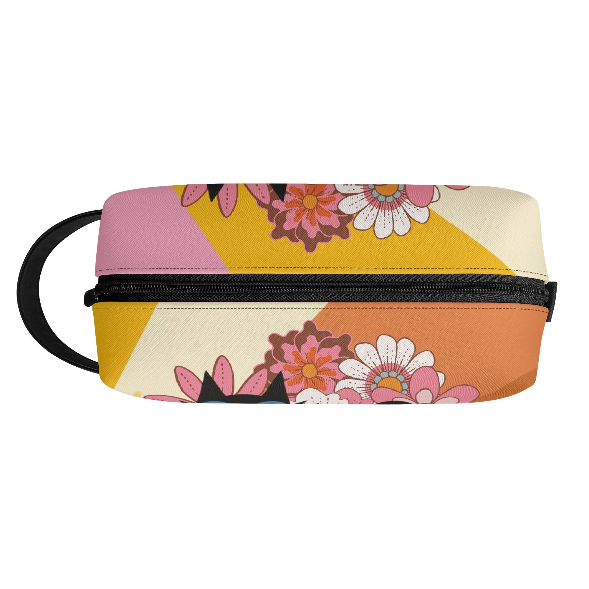 Kate McEnroe New York Atomic Cat 70s Flower Power Toiletry Bag, Retro Groovy Dopp Kit, Mid Century Modern Travel OrganizerCosmetic &amp; Toiletry BagsWLXV55XW - 2
