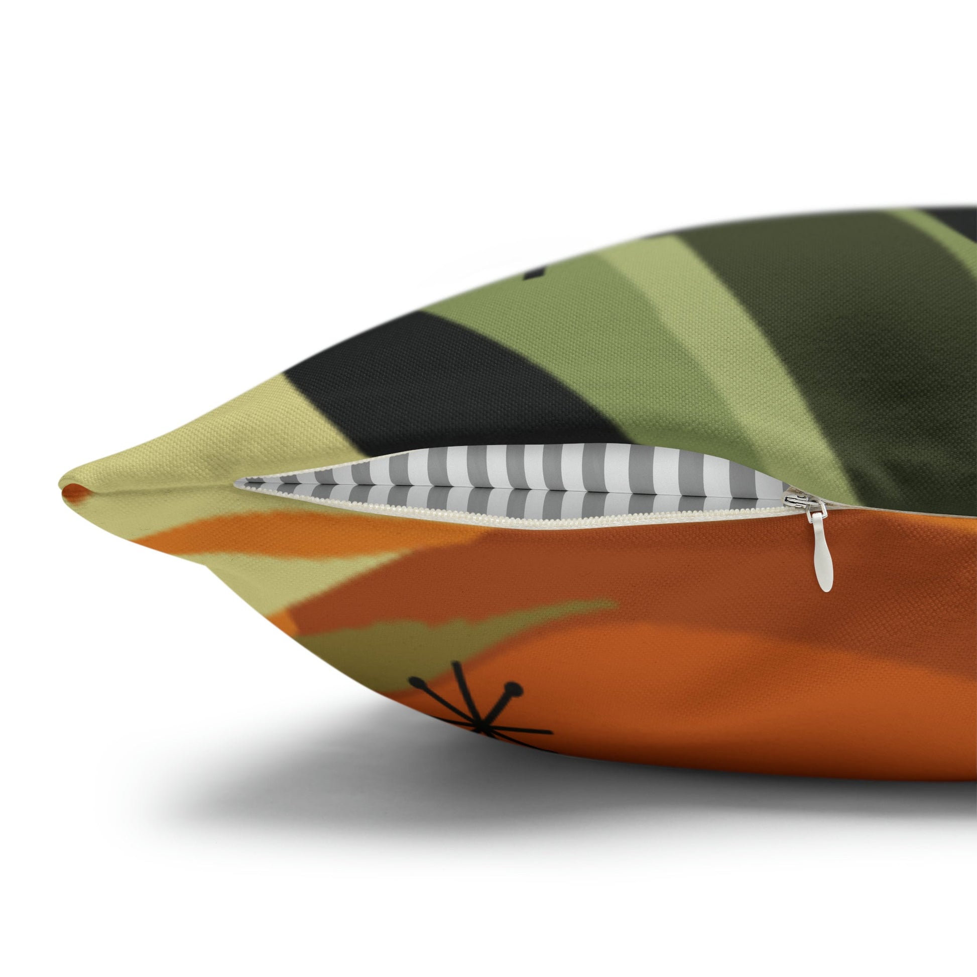 Kate McEnroe New York Atomic Cat 70s Geometric Abstract Throw Pillow Covers, Burnt Orange and Green Mid Century Style Living Room, Bedroom Decor Throw Pillow Covers