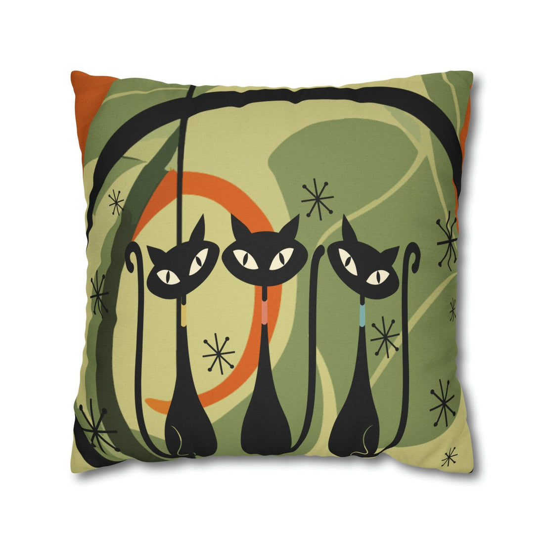 Kate McEnroe New York Atomic Cat 70s Geometric Abstract Throw Pillow Covers, Burnt Orange and Green Mid Century Style Living Room, Bedroom DecorThrow Pillow Covers10737580766034818644