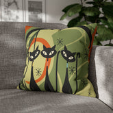 Kate McEnroe New York Atomic Cat 70s Geometric Abstract Throw Pillow Covers, Burnt Orange and Green Mid Century Style Living Room, Bedroom DecorThrow Pillow Covers10737580766034818644