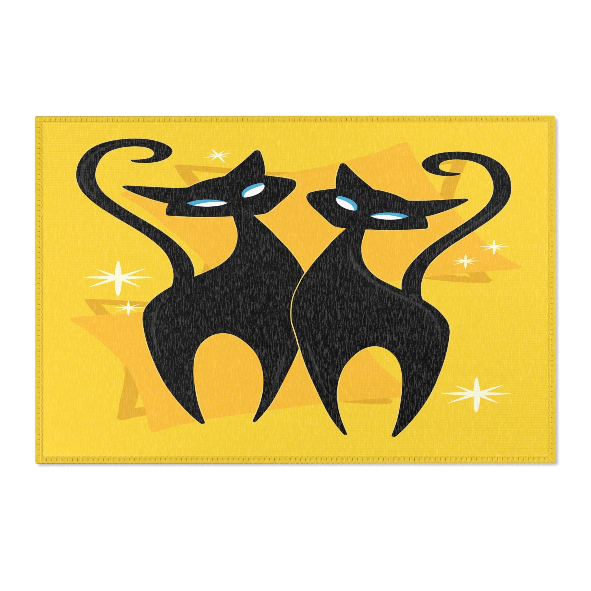 Kate McEnroe New York Atomic Cat Area Rug, Mid Century Modern Starburst, Retro Living Room, Dining Room, Bedroom Decor - KM13769923Rugs28294455744432883243