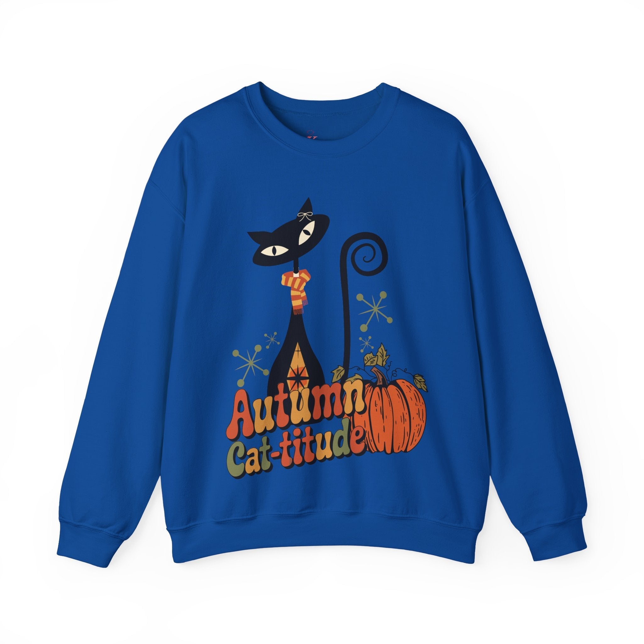 Kate McEnroe New York Atomic Cat Autumn Cat - titude Sweatshirt, Mid Century Modern Retro Fall Cozy PulloverSweatshirts98549699291940817061
