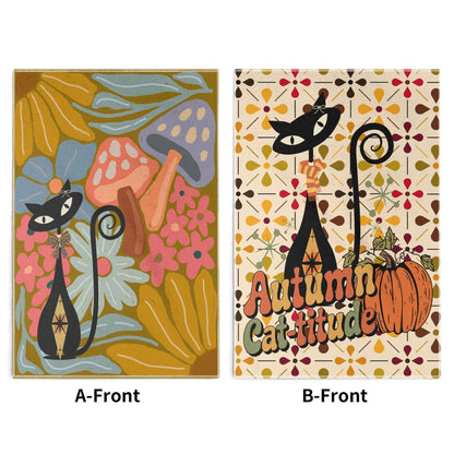 Kate McEnroe New York Atomic Cat Autumn Dish Towel Set, Mid Century Modern Retro Kitchen LinensDish TowelsNVO8R64Y - 1
