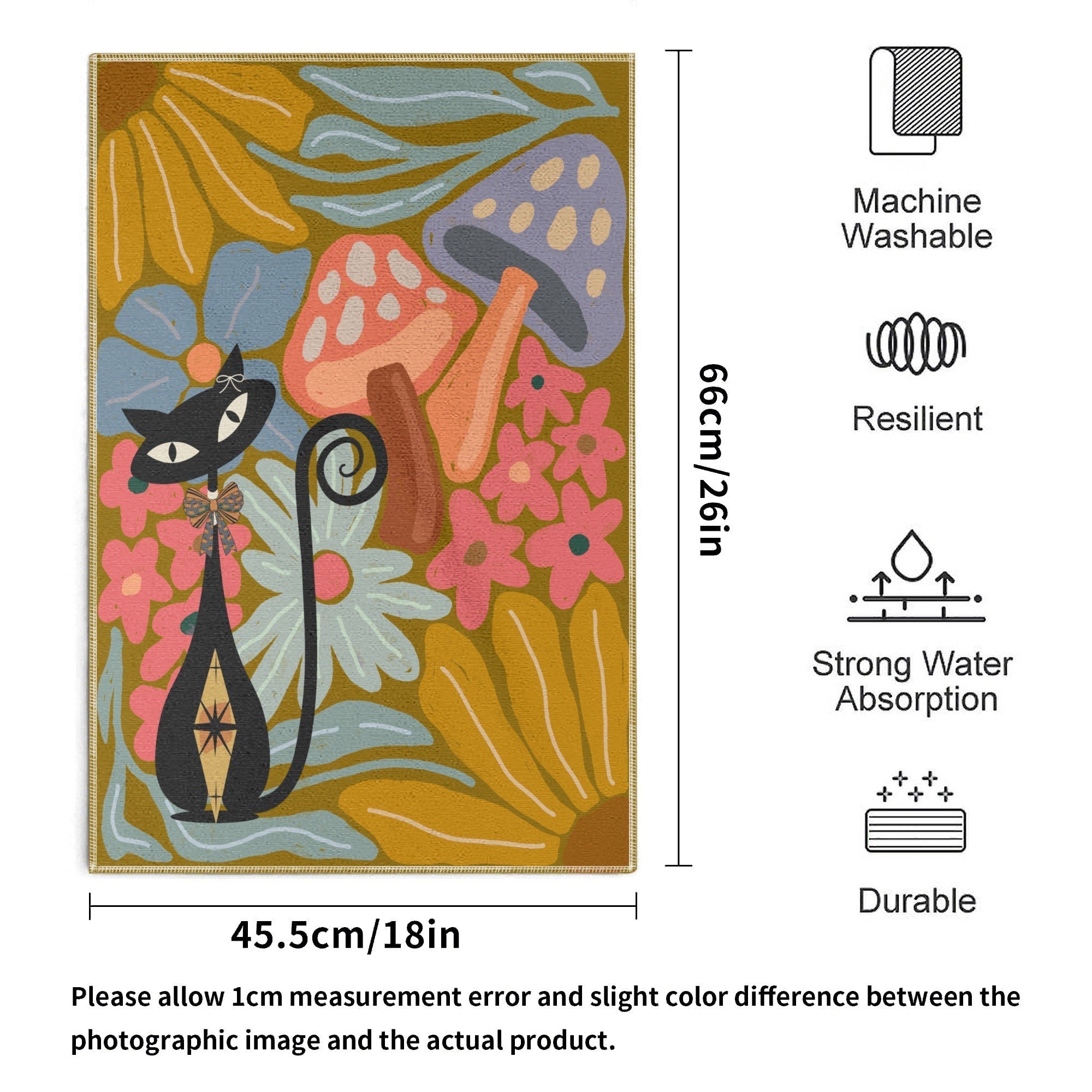 Kate McEnroe New York Atomic Cat Autumn Dish Towel Set, Mid Century Modern Retro Kitchen LinensDish TowelsNVO8R64Y - 1