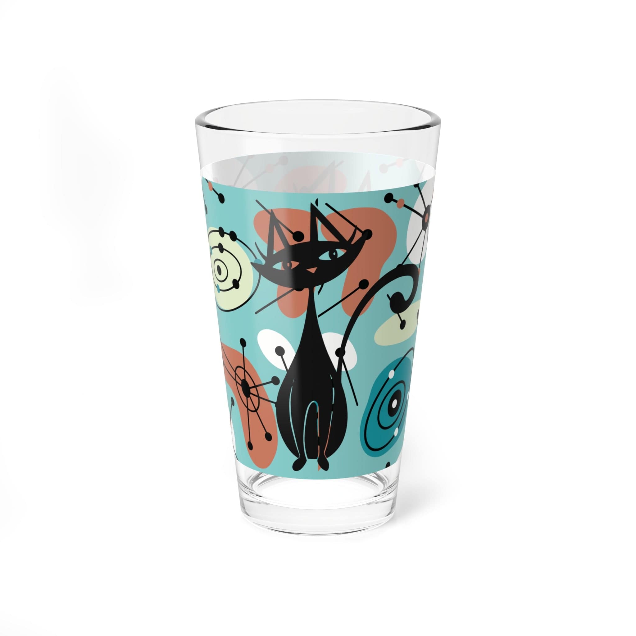 Kate McEnroe New York Atomic Cat Barware, Mid Century Modern Pint, Retro Drinkware, MCM Cocktail Shaker, Vintage Style Mixing GlassMixing Glasses28695443968171795028